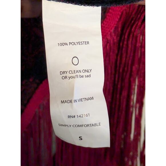 LuLaRoe Women's Size Small Monroe Kimono ~ Allover Print ~ Sheer ~ Fringe Hem - Picture 5 of 5